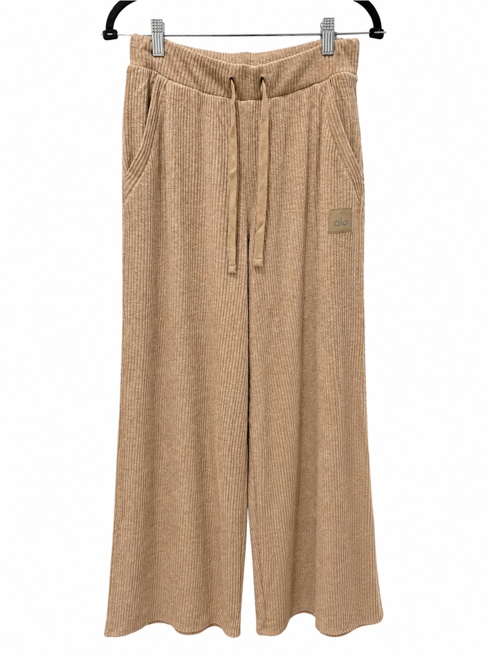 Alo Yoga Ribbed Muse Wide Leg Pant – Gravel Heather – Small –NWT sold out style - Picture 2 of 11